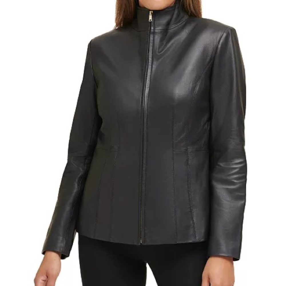 COLE HAAN Women’s leather/lamb skin jacket - Picture 2 of 13